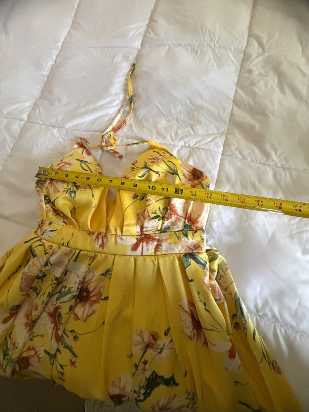 Sunlit Floral Yellow wedding guest Maxi Dress with Plunging V-Neck - Picture 5 of 10